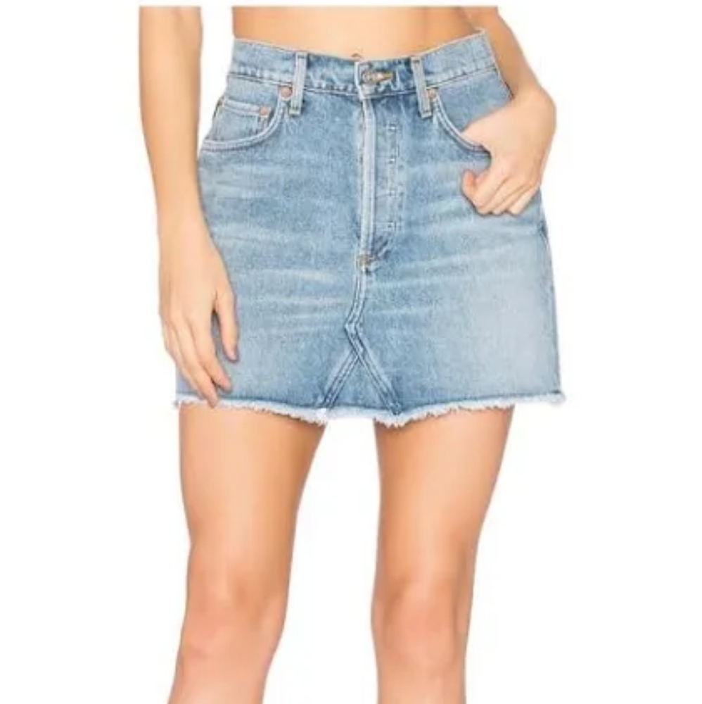 Agolde Quinn High Rise Denim Mini Skirt